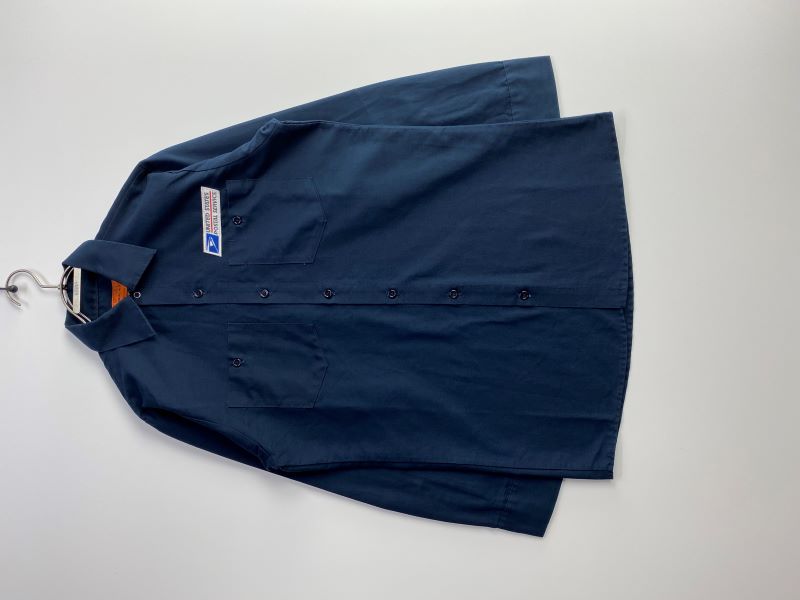 80s-90s UNIVERSAL OVERALL USPS Navy T/C Twill Work Shirt (Good Condition  / Size S)