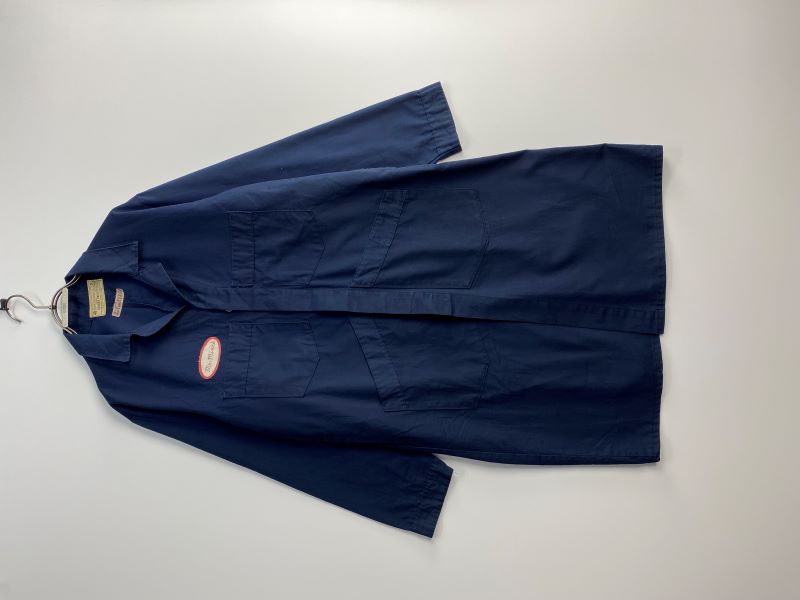 70s UNIVERSAL OVERALL Navy Shop Coat with Name Patch (Good Condition / Size 40)