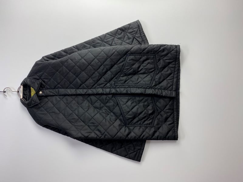 70s-80s UNIVERSAL OVERALL Black Quilted Shop Coat (Good Condition  / Size 38)