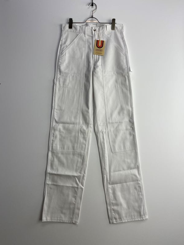 80s-90s UNIVERSAL OVERALL Stone Cutter White Double Front Painter Pants (Deadstock / W30 L36)